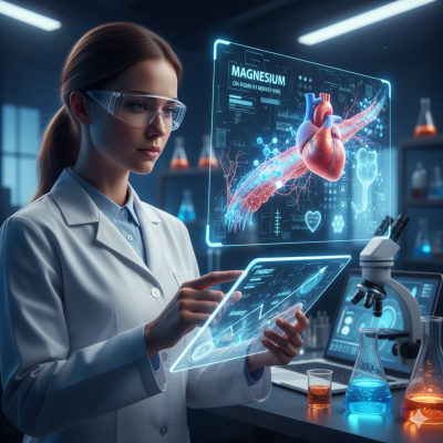 Scientifique analysant l'impact du magnésium sur le corps humain